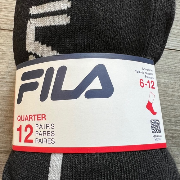 12  Pair Fila Men's Sport-style Qtr Cut Versatility Comfort & Style Socks  10-13 - Picture 3 of 3
